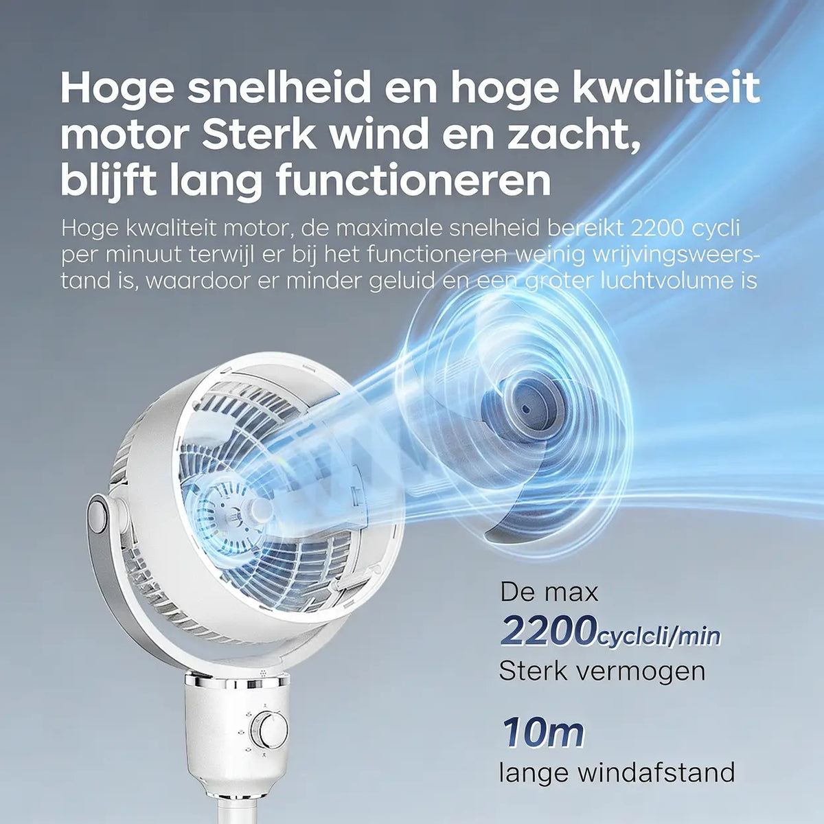 Airmate Luchtcirculatieventilator - Verstelbaar 45–108 cm - 3 Bladen