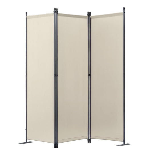 Angel Living inklapbaar privacy scherm - 3 delig scheidings scherm - oranje - staal en polyester - 169 x 165 cm