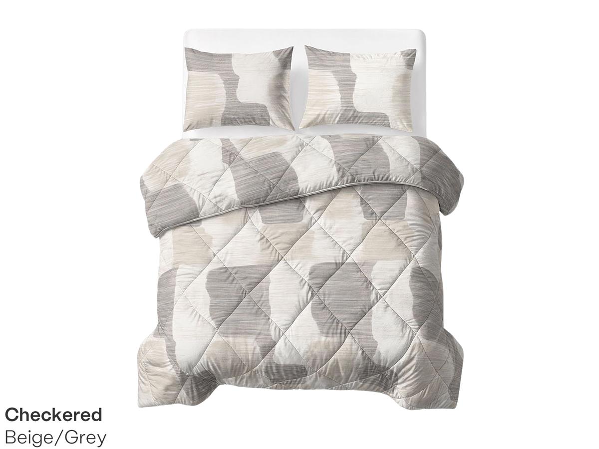 Sleeptime Lazy Wasbaar Dekbed - Katoen - maat 200 x 200 cm - Misty Beige/Grijs