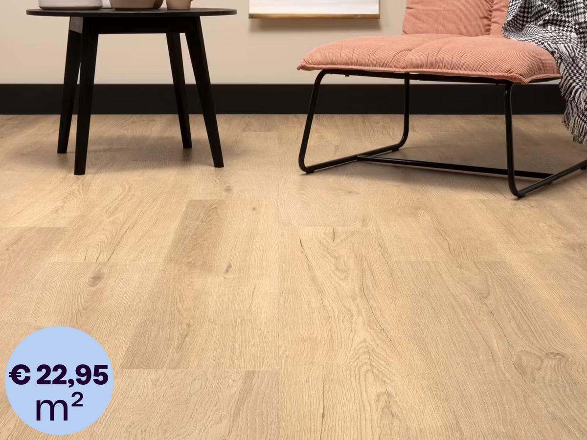 CanDo Click de Luxe Plank XB Zand Eiken - 7,5 mm Dik - Met 1,5 mm Ondervloer
