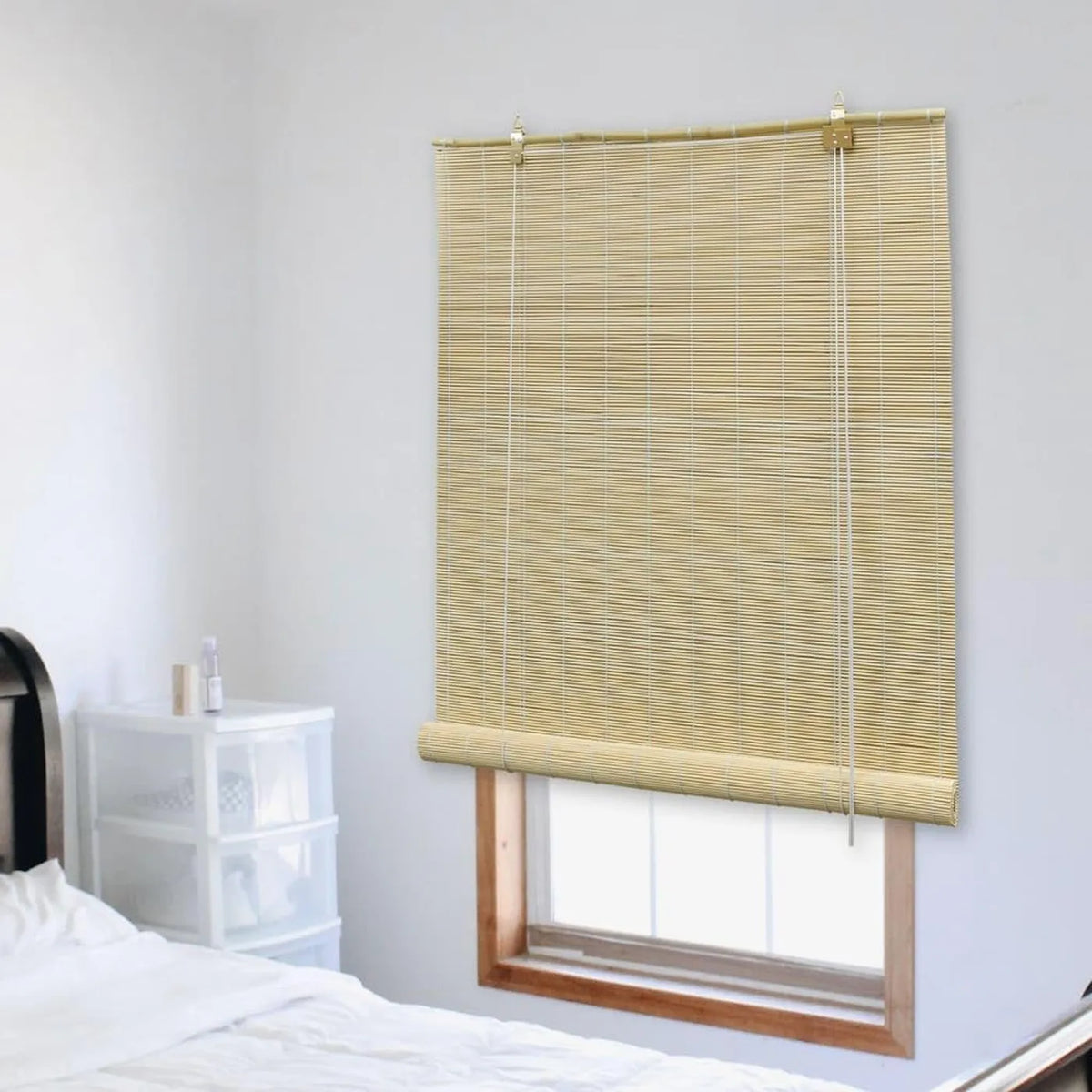 vidaXL Bamboe Rolgordijn - 80 x 220 cm - Naturel - Lichtfilterend en Privacyverhogend