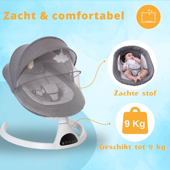 Moxica Wipstoel Elektrisch - Babyschommel - Schommelstoel - Baby Swing - Wipstoeltjes