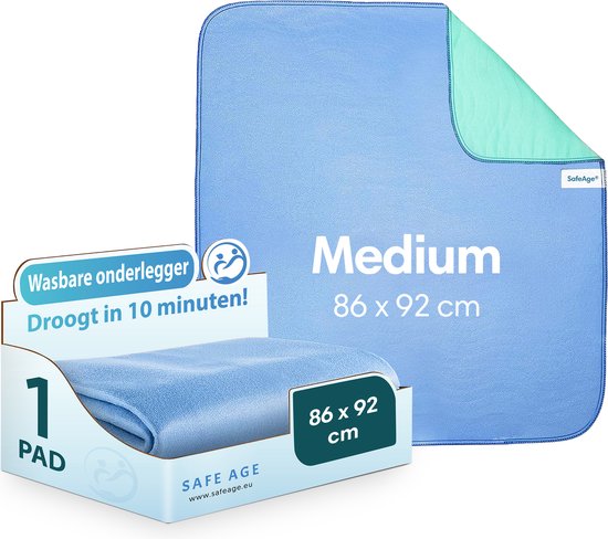 Safe LifeWasbare incontinentie onderleggers voor volwassenen - Huisdieren en kinderen - matrasbeschermer - Medium - Blauw/Groen
