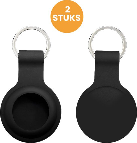 Drivv. AirTag Sleutelhanger - 2 stuks - AirTag Houder - Stevig Siliconen - Zwart