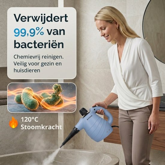Joyware® 13-in-1 Stoomreiniger S1 – Krachtige Handstoomreiniger – Tapijtreiniger & Vlekkenreiniger voor Bank, Badkamer & Bekleding – Steam Cleaner – 1050W – 450ML