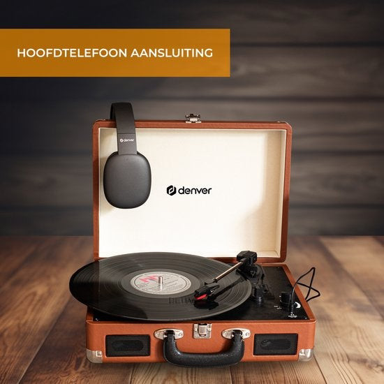 Denver Platenspeler - Ingebouwde Speakers - Incl. PC Software - Auto-stop - Retro - VPL120 - Bruin
