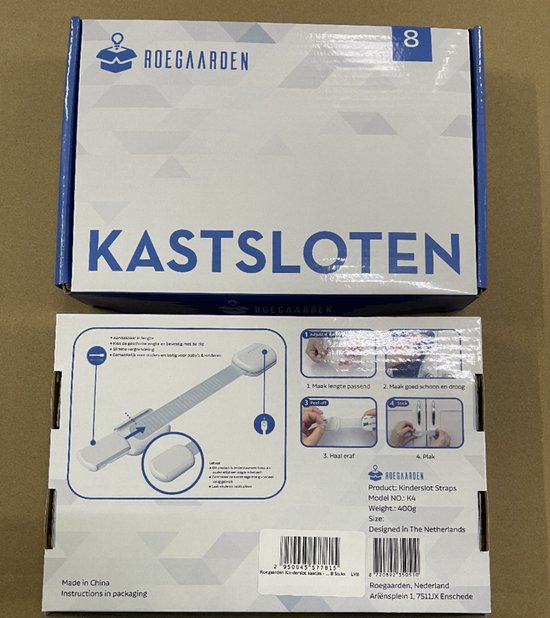 Roegaarden Kinderslot kastjes - kastbeveiliging voor kinderen - Zonder boren - Zwart - 8 Stuks