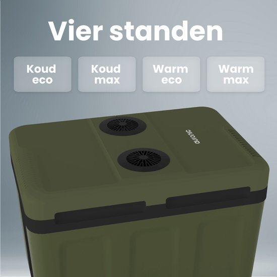 Auronic Koelbox Elektrisch 12V en 230 volt - 40L - Auto - Camping Koelkast - Koelen en Verwarmen - Frigobox - Groen
