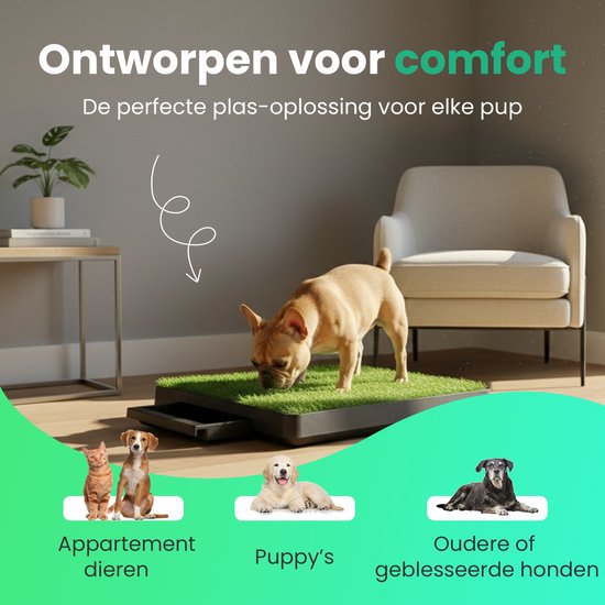 Pawesome - Hondentoilet kunstgras - Toilet voor honden met grasmat - Puppy Pads - Training Pads - Outdoor toilet - Zindelijkheidstraining - Inclusief 2 grasmatten