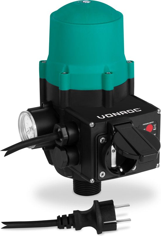 VONROC Drukschakelaar/elektronische drukschakelaar – Plug & Play - Universeel - Max. 1100W