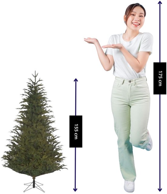 Black Box Trees Frasier - Kerstboom met Volle Uitstraling en 1298 Takken - Kerstversiering voor Binnen - Kunstboom Makkelijk Op te Zetten - H155 x Ø109 cm - Groen