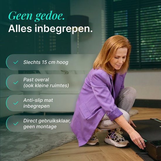 Dreaver Climb - 2 in 1 Loopband Inklapbaar 6KM/U - Inclusief App & Accessoires - Hardloopband - Treadmill - Wandelband - Walking pad - Voor Thuis