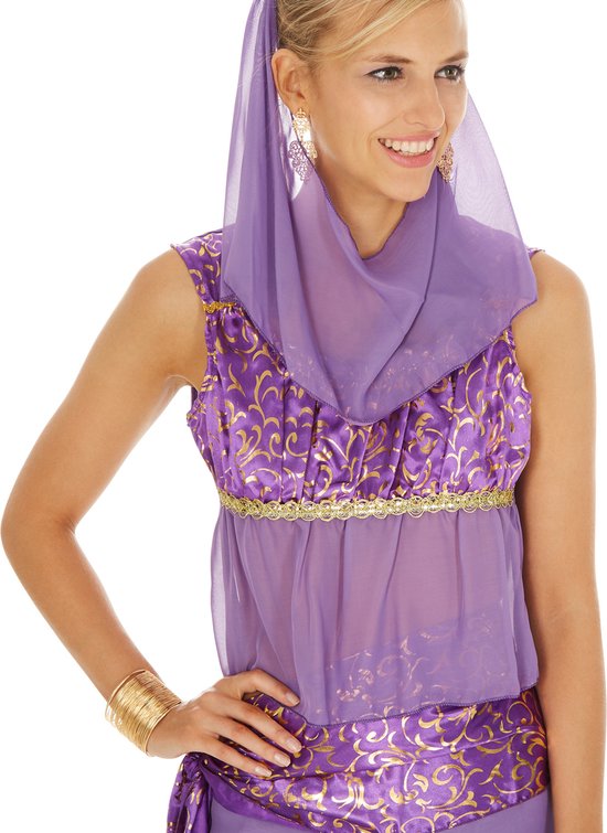 dressforfun Vrouwenkostuum betoverende Oosterse dame - Dames vrouwen verkleedkleding - Carnaval - Feestkleding - Buikdanseres - Lila - Maat L