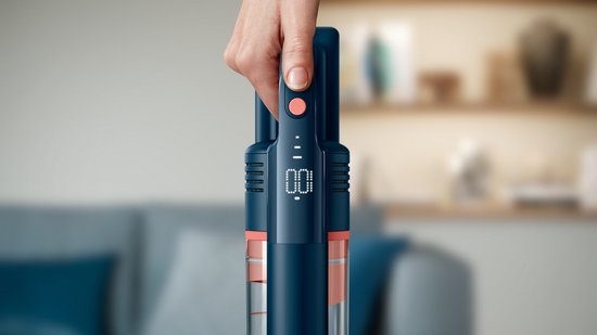 Philips Steelstofzuiger met Dweilfunctie XC5141/01 Aqua - Draadloos en Zonder Zak - Zuigmond met LED Verlichting - Kruimeldief - Batterijduur tot 60 min - Lichtgewicht - Blauw
