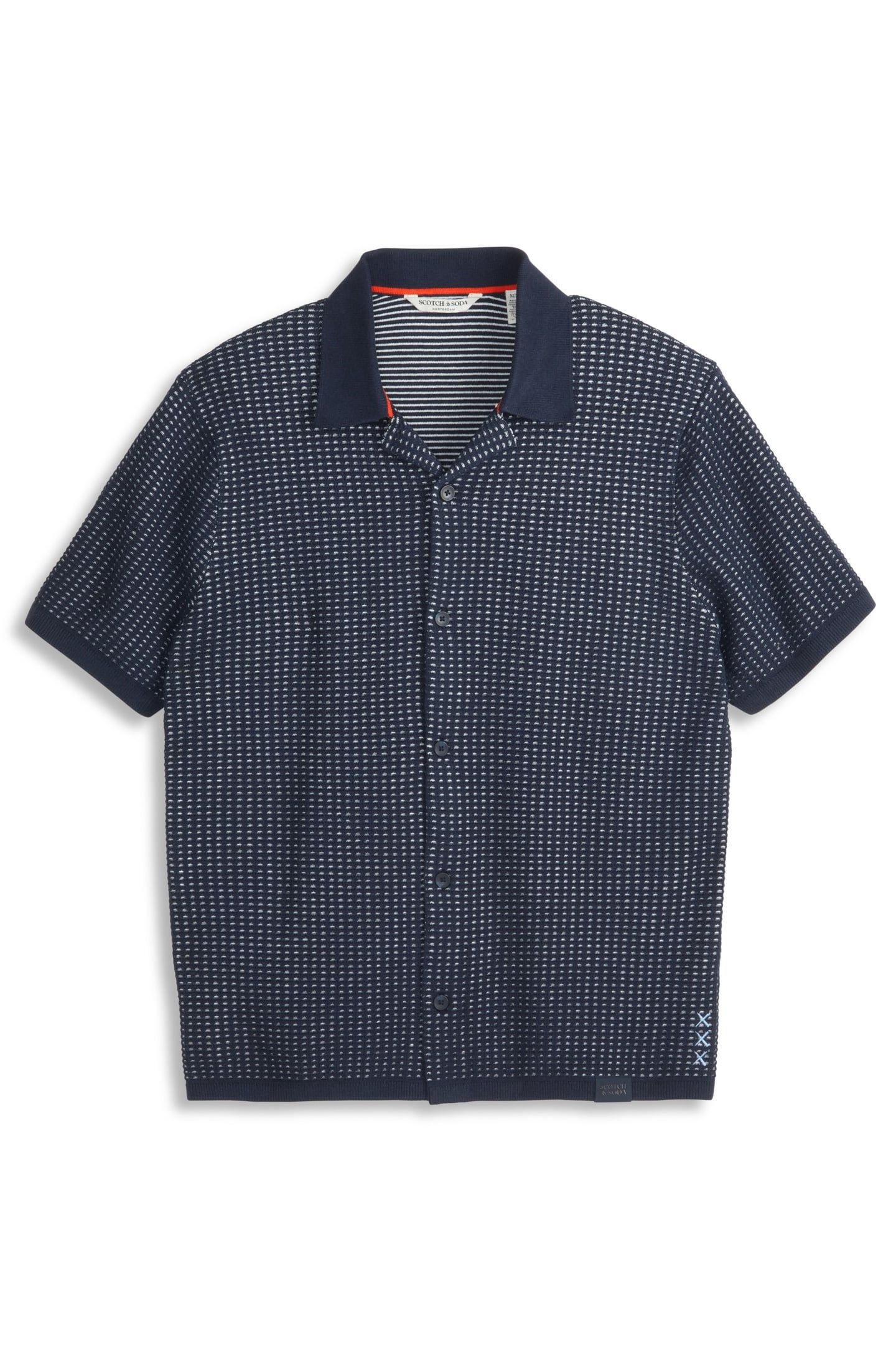 Scotch and Soda Button Front Sweater Top - Zwart/Blauw - XL