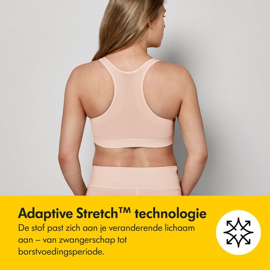 Medela Keep Cool Sleep bh - Naadloze slaapbh - Zwangerschapsbh - Voedingsbh met 2 ademende zones - Soft Touchmateriaal - Wit - Maat L