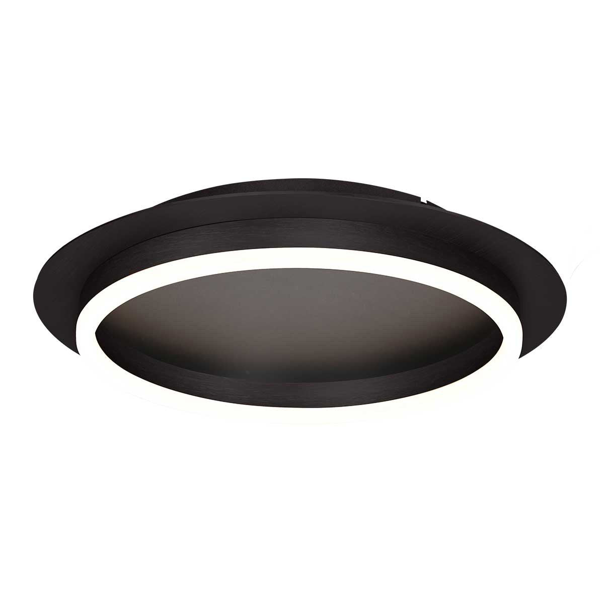 Plafonnieres Ringlux 3655ZW zwarte plafondlamp Ø32 cm met warm LED licht, metaal en kunststof, trendy design, merk Steinhauer