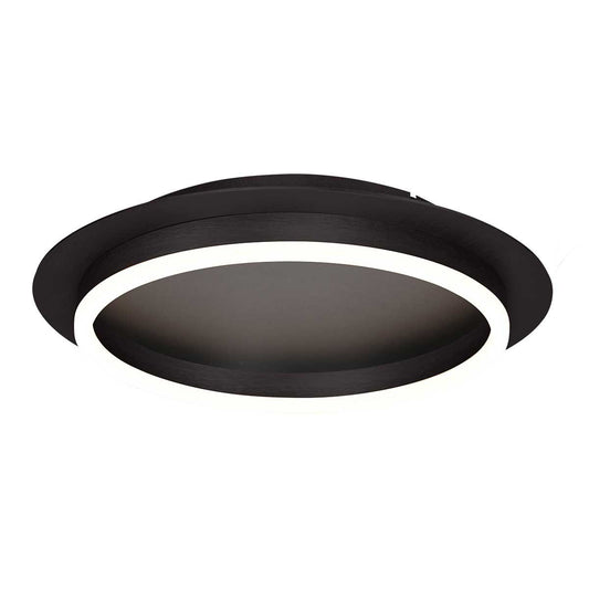 Plafonnieres Ringlux 3655ZW zwarte plafondlamp Ø32 cm met warm LED licht, metaal en kunststof, trendy design, merk Steinhauer