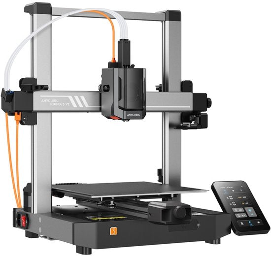 Anycubic Kobra 3 V2 Combo 3D Printer – 4/8-Kleuren ACE Pro Multicolor – 600 mm/s Snelheid – LeviQ 3.0 Auto-Leveling – 255×255×260 mm Bouwvolume – Vibratiecompensatie – 720p Camera – Direct Printklaar