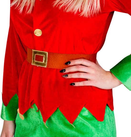 dressforfun - Vrouwenkostuum kerstelf L - verkleedkleding kostuum halloween verkleden feestkleding carnavalskleding carnaval feestkledij partykleding - 300292