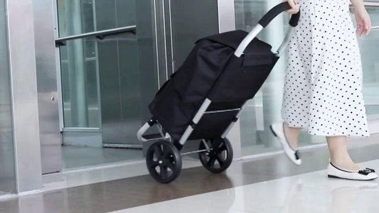 Strex Boodschappentrolley met Wielen - Opvouwbaar - Afneembare Boodschappentas - Boodschappenwagen