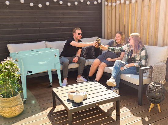 AXI Retro Cooler Mint - Koeler met wielen - 76L inhoud - Koelbox met aftapkraan