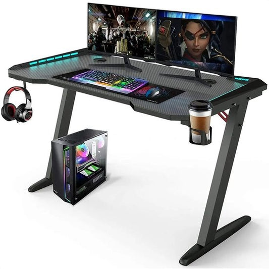 Avalo Gaming Bureau - 140x60x73 CM - LED Verlichting - Zwart