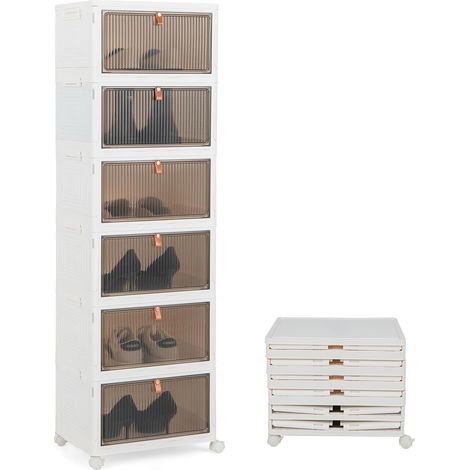 Opvouwbare Opbergboxen met Wielen - 40 x 37,5 x 123 cm - Magnetische Deuren
