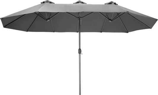 tectake® - Dubbele parasol Silia - Terrasparasol - XXL-parasol - grijs - 404256