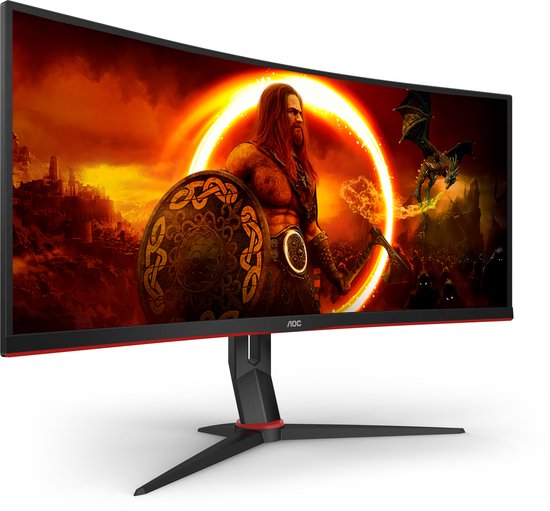 AOC CU34G2XP - Gebogen Ultrawide Gaming Monitor - HDR400 - USB-hub - 180hz - 34 inch