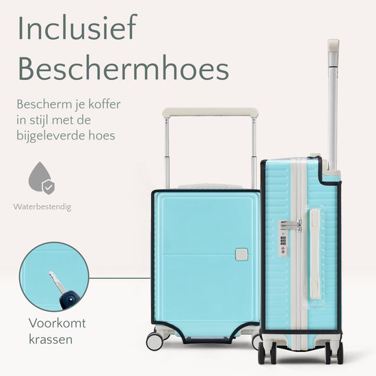 SC City Walker – 3-delige Kofferset | Lichtgewicht & Duurzaam | 20, 24 & 28 Inch | 360° Spinner Wielen | TSA-slot | Inclusief Beschermhoezen – Tiffany Blue