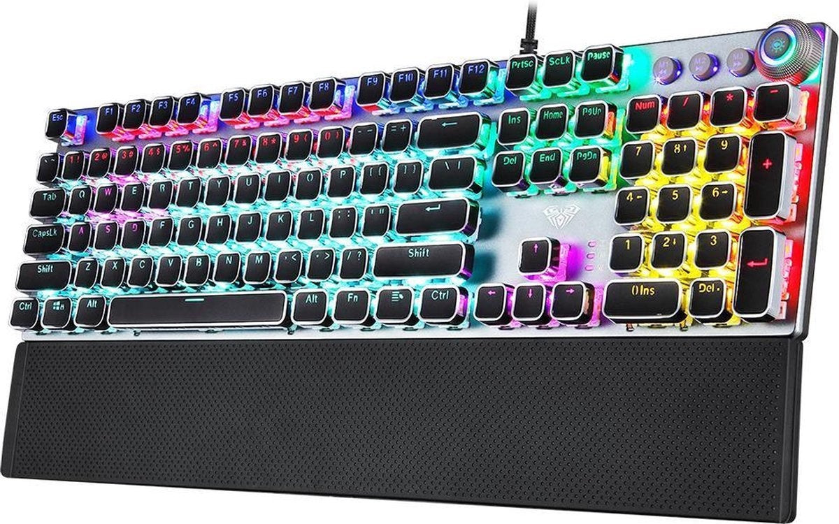AULA F2058 RGB punk gaming mechanisch toetsenbord - QWERTY - blue switch
