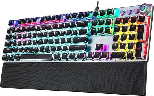 AULA F2058 RGB punk gaming mechanisch toetsenbord - QWERTY - blue switch