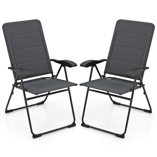 Coast 2-delige set tuinstoelen - 7-voudig verstelbare rugleuning - opvouwbaar - grijs
