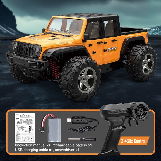 Fuegobird RC Auto - RC Voertuig - hoge snelheid speelgoedauto - Hogesnelheids terreinwagen - geel