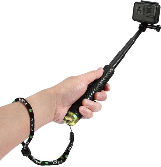 Garpex® Universele Selfiestick XL - Uitschuifbaar tot 95cm - Selfiestick - Geschikt voor diverse Actioncamera's - Selfiesticks - Waterproof - Groen