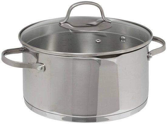 Pan met deksel rvs 24 cm zilver zilver