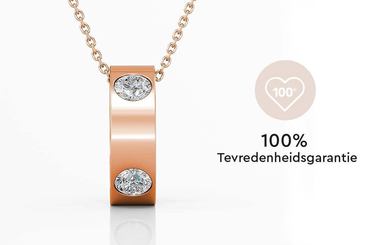 Yolora Dames Ketting met Hanger – Kalpa Camaka Kristallen – Rosé – 18K Roségoud Verguld – Luxe Giftbox