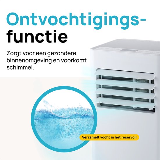 MOA Mobiele Airco - 7.000 BTU - Airconditioner - afstandsbediening - Energieklasse A - Raamafdichtingskits - tot 60 m³ koelen - Wit