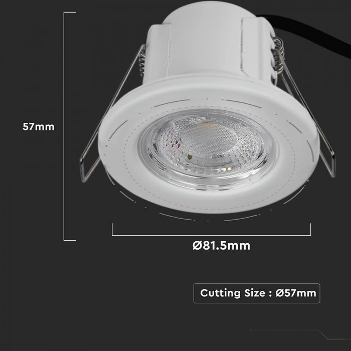 5W inbouwspot, brandveilig / SAMSUNG-chip / Kleur: 4000K / Wit / Verpakking: 10 stuks.