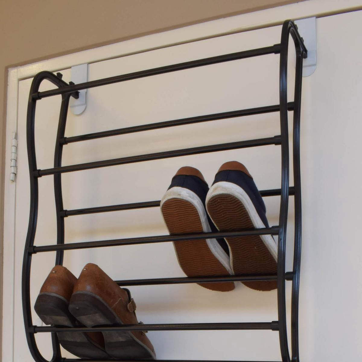O'DADDY® hangend schoenenrek deur - Geschikt voor opdek en stompe deuren – 20 x 51 x 182 cm - Zwart