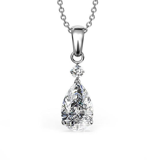 Yolora Dames Ketting met Hanger en Kalpa Camaka Kristallen - Zilver kleurig - 18K Witgoud Verguld - Cadeauverpakking - Moederdag Cadeautje