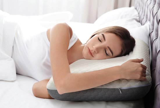 Antibacterieel Dual Memory Foam Hoofdkussen -  Polyester - 60 x 40 x 10 cm