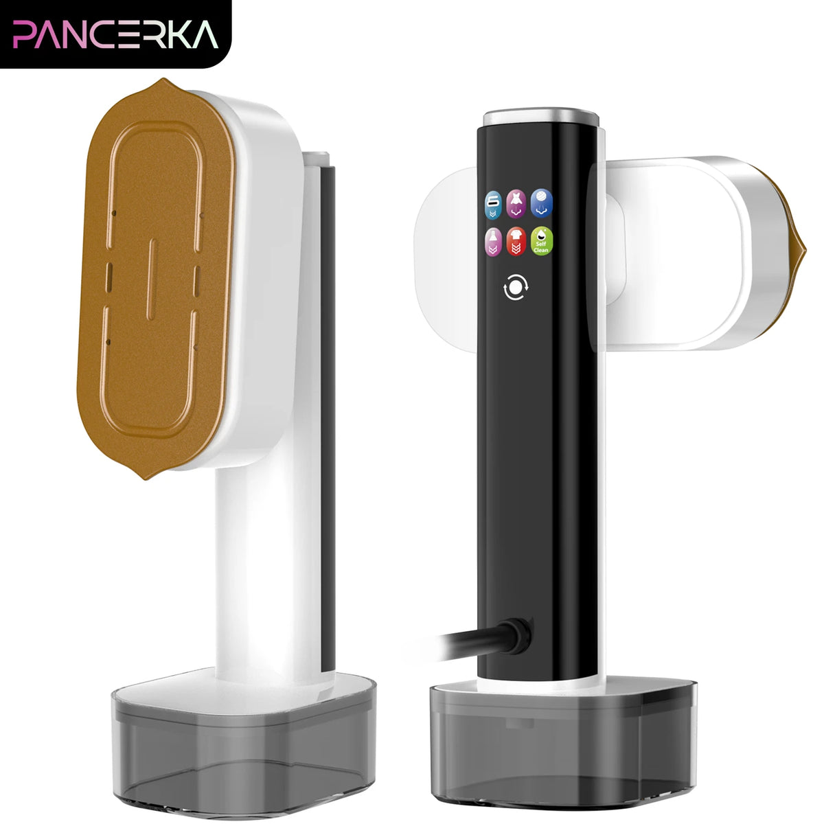 Pancerka 2-in-1 Kledingstomer en Strijkijzer - Klaar in 18 Seconden - 5 Standen met Digitaal Display - Zwart/Wit