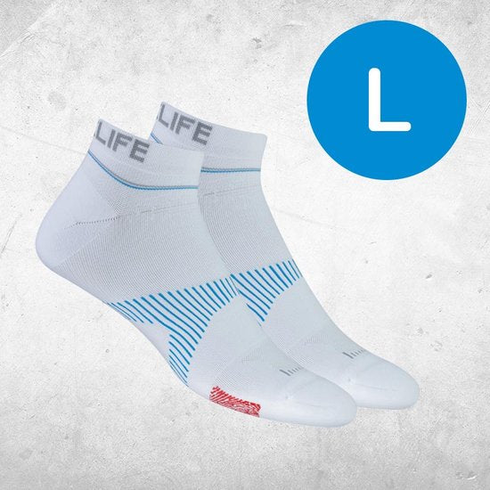 NeuroSocks Athletic NoShow wit L (43-46) - Sokken - welzijn - Tijdens het werk, het sporten en de vrije tijd - Neuro Tech Patroon "VOXX HPT Pattern"