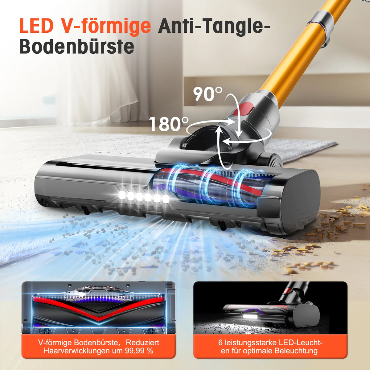 Daynee N850 Draadloze Steelstofzuiger – 45.000 Pa – 50 Min. Accuduur – Zwart en Paars – Kunststof