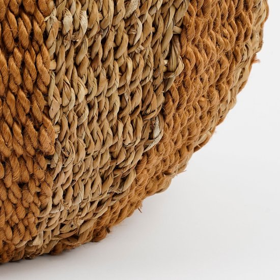 Mica Decorations Tacoma Opbergmand met Deksel - H47 x Ø50 cm - Jute - Geel