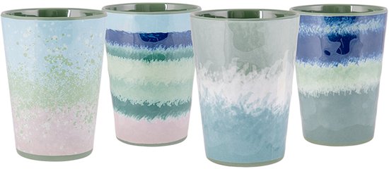 Bo-Camp - Beker - Halo - Blauw/Groen - 4 Stuks