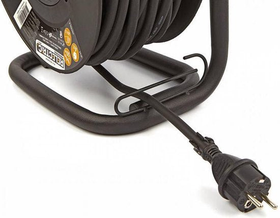 Relectric Pro Kabelhaspel – 40m – 4 stopcontacten – Met oprolknop - Randaarde - IP44 - RELEC493111