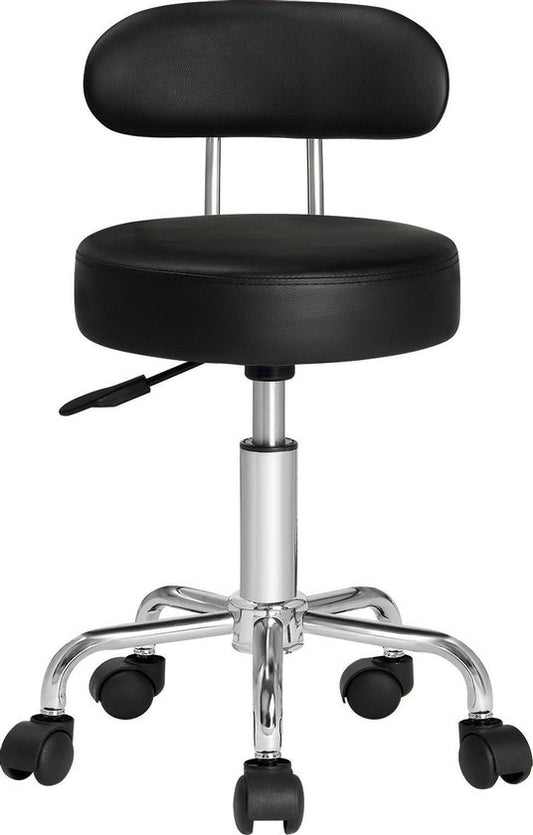 Casaria draaikruk met rugleuning - Zithoogte verstelbaar 46 - 60 cm